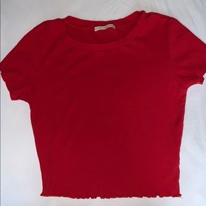 basic red cropped tee💥